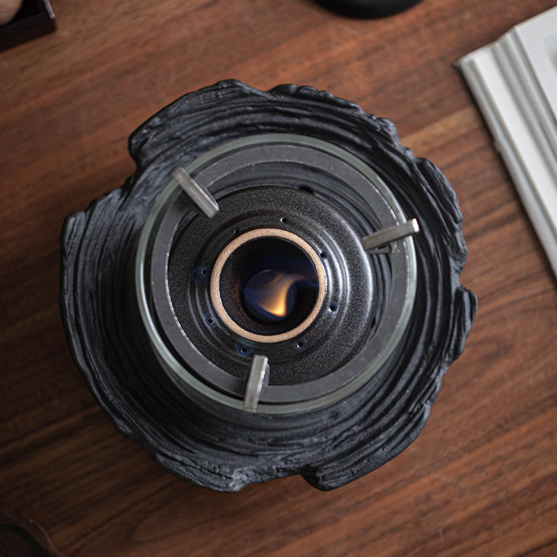 Đèn cồn thủy tinh sáng tạo bếp ấm trà bếp xung quanh bếp nấu trà đế sưởi gốm sứ ấm ấm trà pha trà cổ điển Trung Quốc