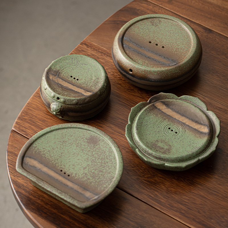 Ấm đun nước lưu trữ bằng gốm Qingye thay đổi Ấm đun nước khay trà ấm Phụ Kiện Bộ trà Kung Fu cổ điển đế ấm trà