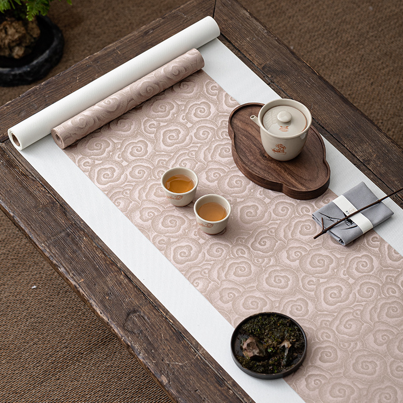 Bàn trà Jacquard thổ cẩm cổ điển hai mặt Bàn trà vải cotton chống thấm nước Zen Nhật Bản Bàn trà Trung Quốc mới nghệ thuật