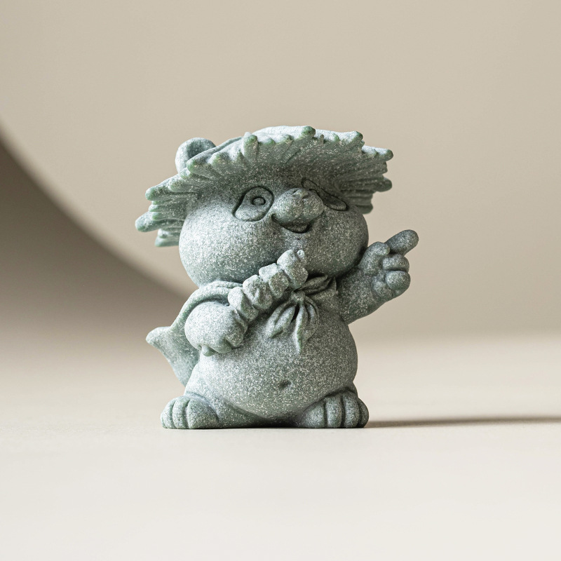 Đồ trang trí sáng tạo bằng đá sa thạch xanh gấu trúc, cảnh quan bể cá, đồ trang trí để bàn nhà, đồ trang trí văn phòng, thú cưng trà, vui chơi trà