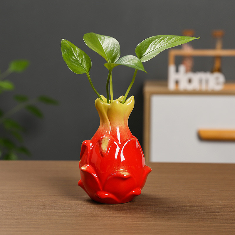 Trái cây mô phỏng gốm thủy canh cây xanh đồng tiền cỏ hoa nhỏ cắm bình hoa phòng khách văn phòng trong nhà bàn hoa nhỏ