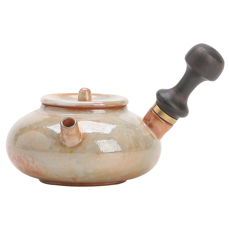 Ấm đun nước bên hông Shiino ấm pha trà gốm sứ mở cổ điển gia dụng không nóng ấm một ấm lọc bộ trà hộp quà