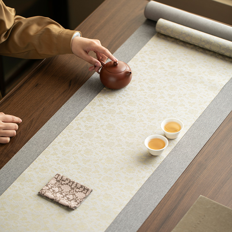 Thảm trà không thấm nước mới phong cách Trung Quốc thiền hiện đại đơn giản tấm lót bàn trà khăn trải bàn bàn trà cao cấp sang trọng nhẹ