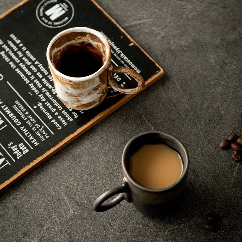 Cốc mug gốm thô kiểu Nhật cốc cà phê cổ điển cá tính cốc ăn sáng gia dụng cốc gốm sứ cốc nước đơn giản giá trị cao