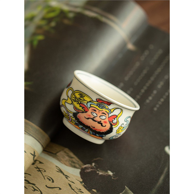 Cốc túi tiền quốc triều Fu Lu Shou Xi Cai cốc chủ nhân cốc đơn gốm sứ cốc trà cốc gia dụng bộ trà Kung Fu cốc trà