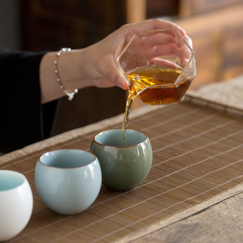 Năm cốc trà lò nung nổi tiếng, bộ trà gốm sứ Kung Fu, cốc đơn Ru, cốc trà, cốc chủ nhân, bộ quà tặng