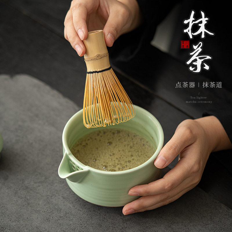 Bát matcha kiểu Nhật, dụng cụ đặt trà thời nhà Tống, thìa trà matcha, phụ kiện trộn trà đạo Baibenli trà Baixi