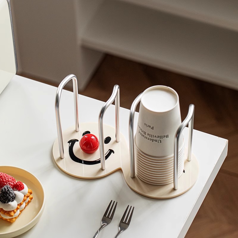 Giá để cốc giấy sang trọng nhẹ, dụng cụ lấy Cốc dùng một lần, giá để cốc acrylic, giá để cốc trà cà phê gia dụng