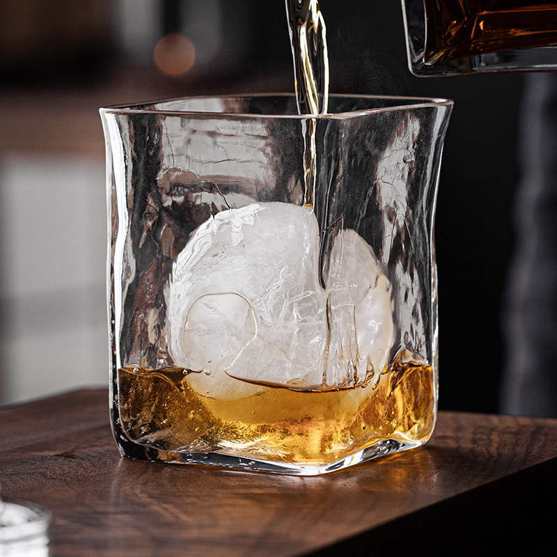 Cốc pha lê làm bằng tay kiểu Nhật, cốc uống nước trong suốt, cốc trà gia dụng, ly rượu Whisky chuyên dụng cá nhân, một chiếc