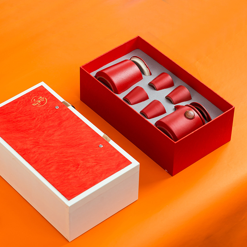 Bộ trà Bộ trà gốm sứ nhanh Bộ trà du lịch cầm tay một ấm bốn ly quà tặng doanh nghiệp quà lưu niệm lễ hội