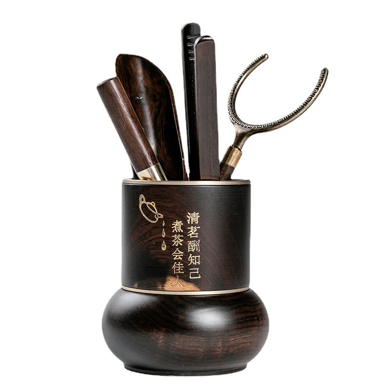 Gỗ Đàn hương đen rắn trà đạo sáu quý ông Bộ Phụ Kiện Bộ trà Kung Fu 6 quý ông Daquan dụng cụ pha trà kẹp trà dao thìa