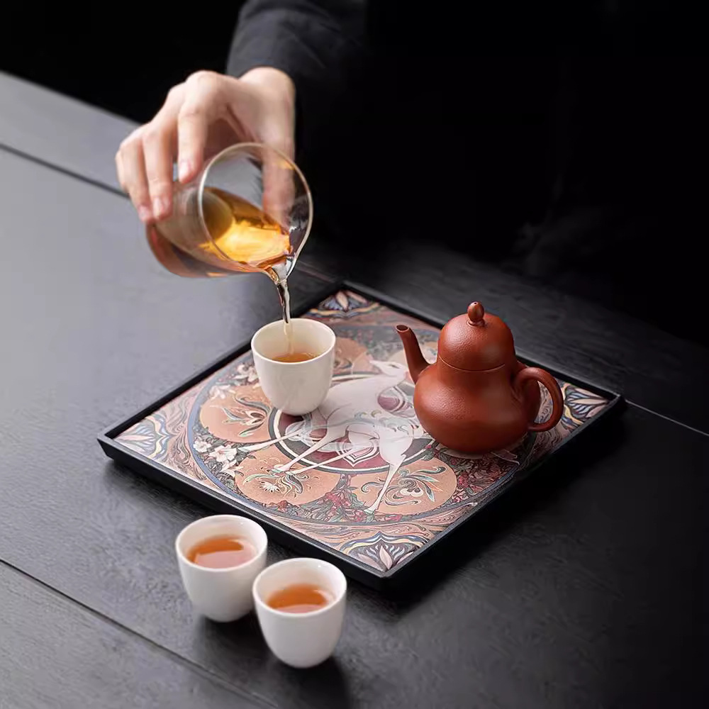 Khay trà thấm nước sang trọng nhẹ Xianlu bàn pha khô hiện đại gia dụng bàn trà đựng nước loại nhỏ Bộ trà Kung Fu Khay đựng ấm