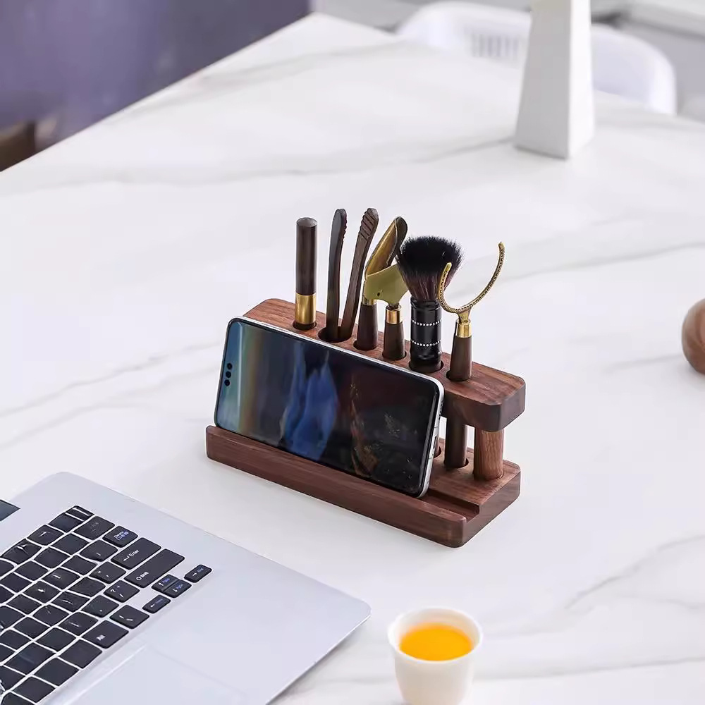 Bộ trà đạo Bộ sáu quý ông Bộ Phụ Kiện Kẹp trà bút trà cao cấp Bộ dụng cụ pha trà Gỗ Óc Chó