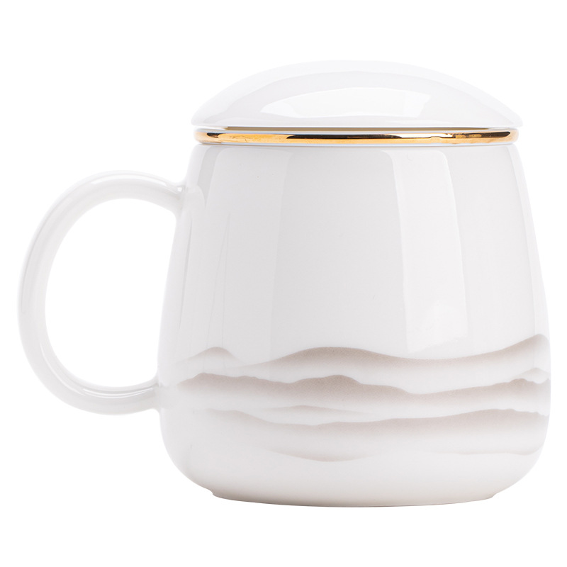 Ngọc Dương Ngọc Tranh Mực Yuanshan Cốc văn phòng Phong cách quốc gia Cốc tách trà cá nhân cho văn phòng Hộp quà