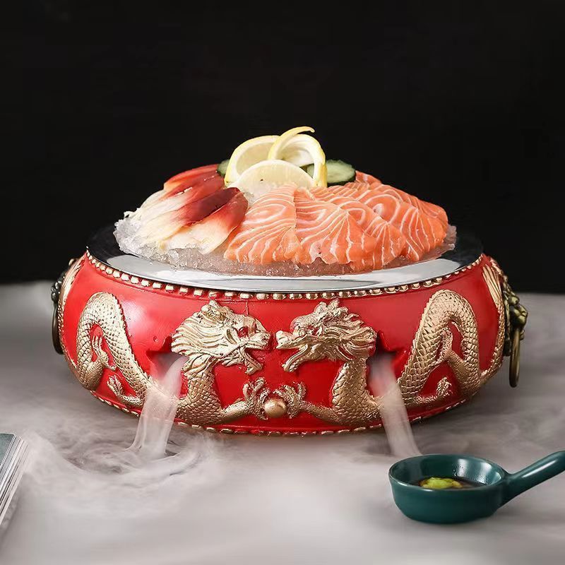 Nhà Hàng Longgu Farmhouse Món ăn quan niệm nghệ thuật Bộ đồ ăn sáng tạo Bếp cồn có thể đun nóng Bếp riêng Đĩa rau cao cấp