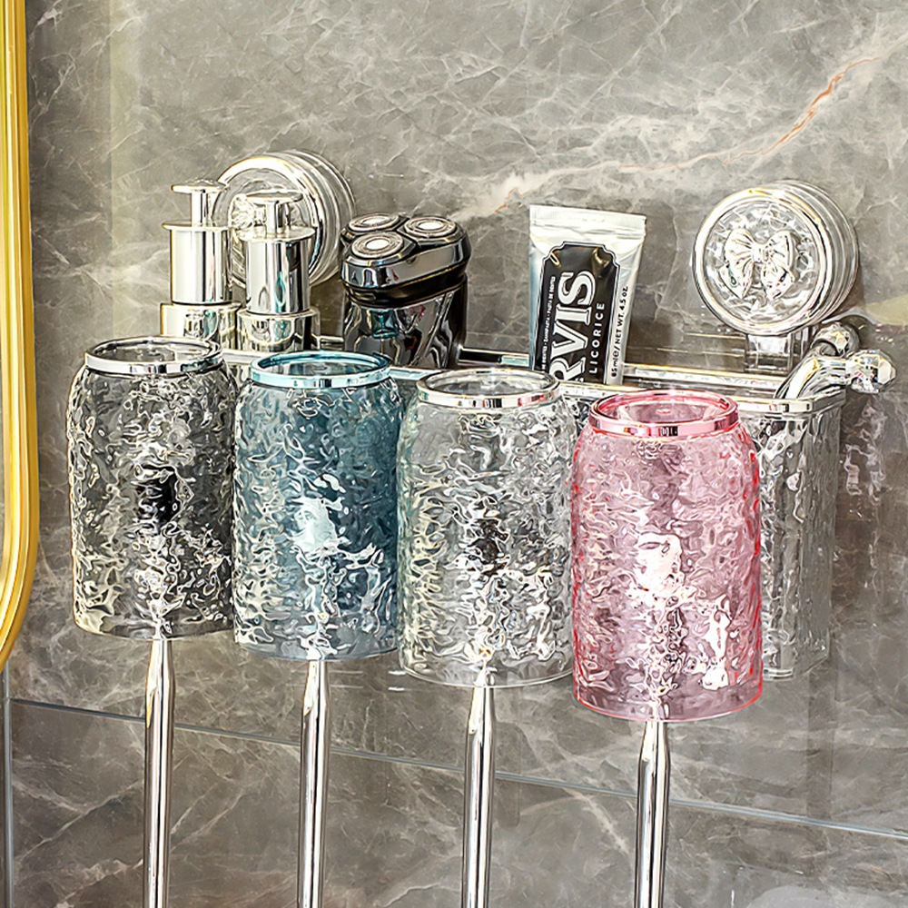 Cốc hút, giá để bàn chải đánh răng, cốc nước súc miệng không đục lỗ, cốc đựng bàn chải đánh răng treo tường nhà vệ sinh gia đình, giá đựng kem đánh răng