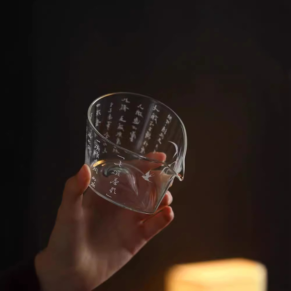 Cốc thủy tinh chống bỏng, dụng cụ tách trà gia dụng, tách trà chịu nhiệt dày đơn, phụ kiện Bộ trà Kungfu uống trà