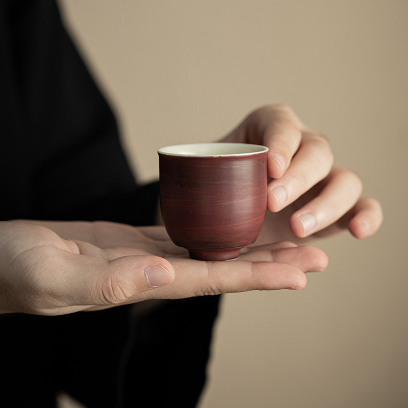 Cốc trà hồng trích dẫn cốc trà gốm cốc uống trà kiểu Trung Quốc cốc nhỏ cốc gia chủ cốc đơn bộ trà Kung Fu cốc trà