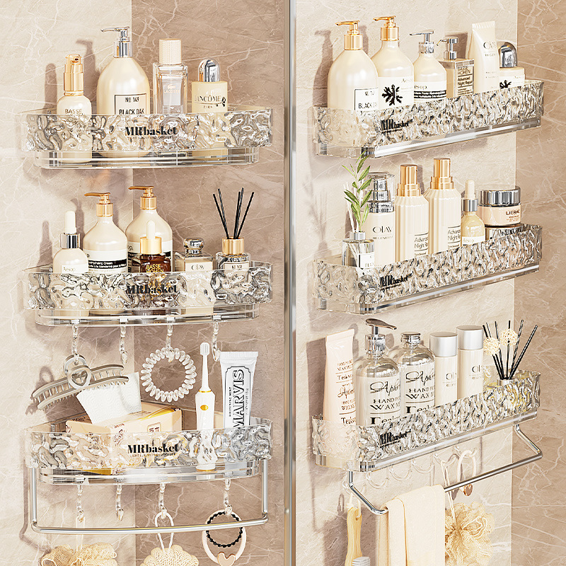 Kệ tam giác phòng tắm bồn cầu bồn cầu bồn rửa bồn tắm Kệ phòng tắm treo tường không cần đục lỗ lưu trữ