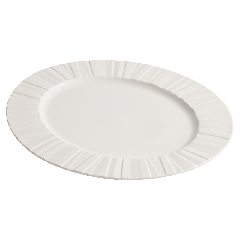 Origami hoa văn gốm sứ bộ đồ ăn cá đĩa hộ gia đình đĩa đĩa nông đĩa cá lớn hình bầu dục hình quả trứng đĩa ăn thương mại