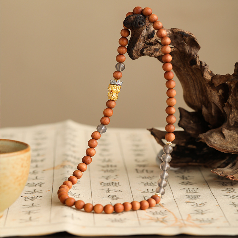 Jasper gỗ đàn hương hạt tròn Ngọc Hetian chạy vòng đôi vòng tròn tự làm trang sức vòng tay mã não pha lê phụ kiện cô gái tình yêu vòng tay