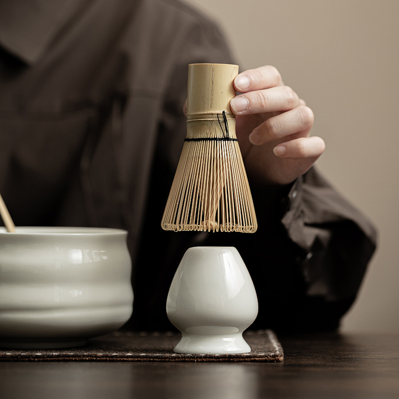Bộ matcha kiểu Nhật, bát matcha gốm sứ, thìa trà đứng, trà Baibenli, dụng cụ đặt trà thời Tống, phụ kiện trà đạo
