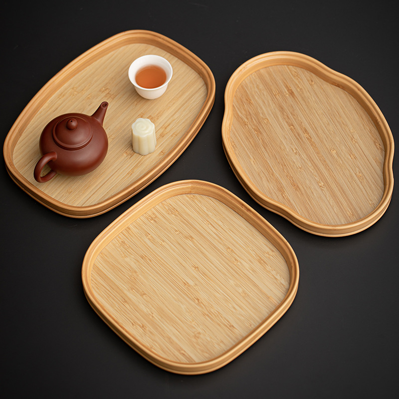 Khay giải khát khay trà hoa thu hải đường cổ điển khay trà bằng tre khay pha trà khô khay đựng trái cây khay đựng đồ trên bàn