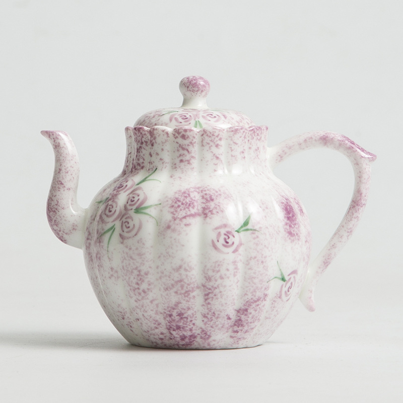 Cốc trà gốm sứ tráng men màu vẽ tay cốc chủ nhân bộ trà kungfu hoa hồng giá trị cao phụ nữ ấm trà đặc biệt có nắp bát