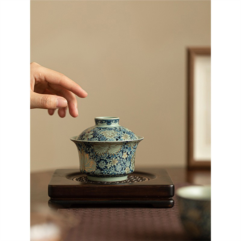 Cốc trà cốc trà bát trà chén gốm đơn gia dụng cỡ nhỏ có thể nuôi mở miếng, bát pha trà