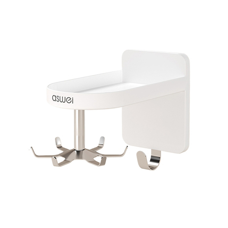 Móc sáu móng xoay nhà bếp, dụng cụ lưu trữ nồi, xẻng, thìa, phòng tắm không đục lỗ, giá treo tường đa năng