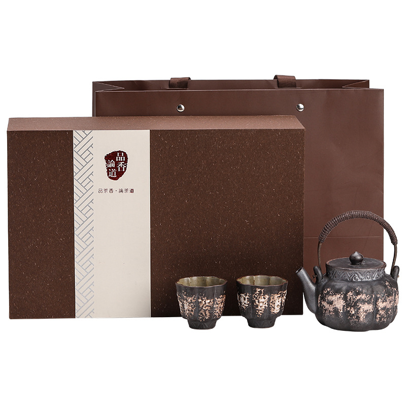 Bộ ấm trà Wabi-Im lặng Fanfu Bộ ấm trà Kung Fu Trung Quốc Bộ ấm trà quà tặng văn phòng gia dụng Bộ hộp quà
