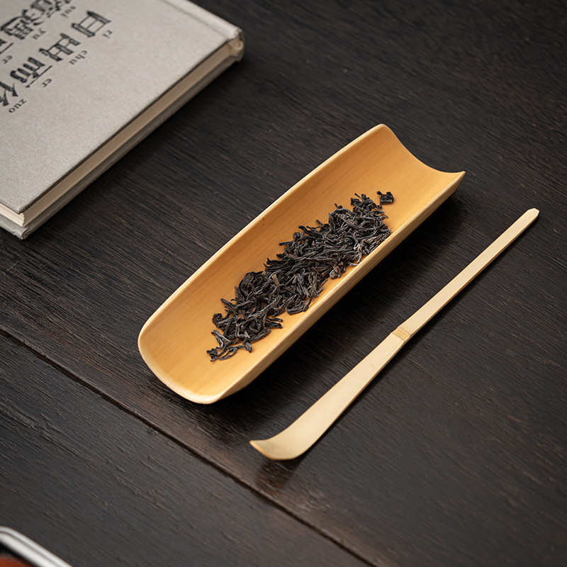 Bộ trà đạo hai món trà đạo bằng tre, bộ trà hoa sen, phụ kiện trà đạo, khăn trà, thìa trà, phụ kiện trà