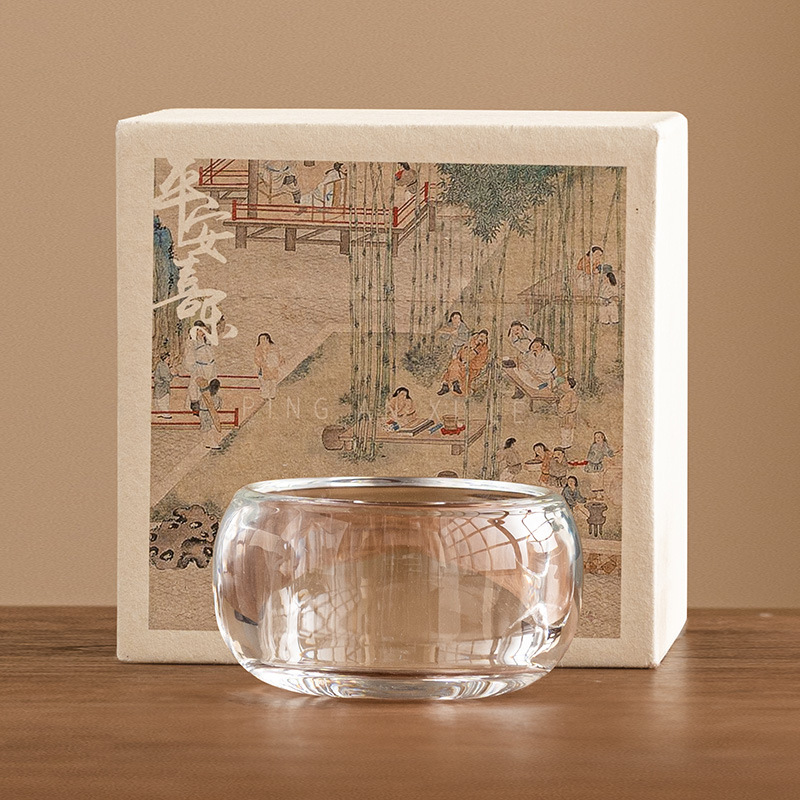 Nhà máy pha lê kéo ngón tay tách trà nhỏ cốc chủ nhân cốc thủy tinh đơn giản Trung Quốc uống trà cốc trong suốt nếm trà cốc trà