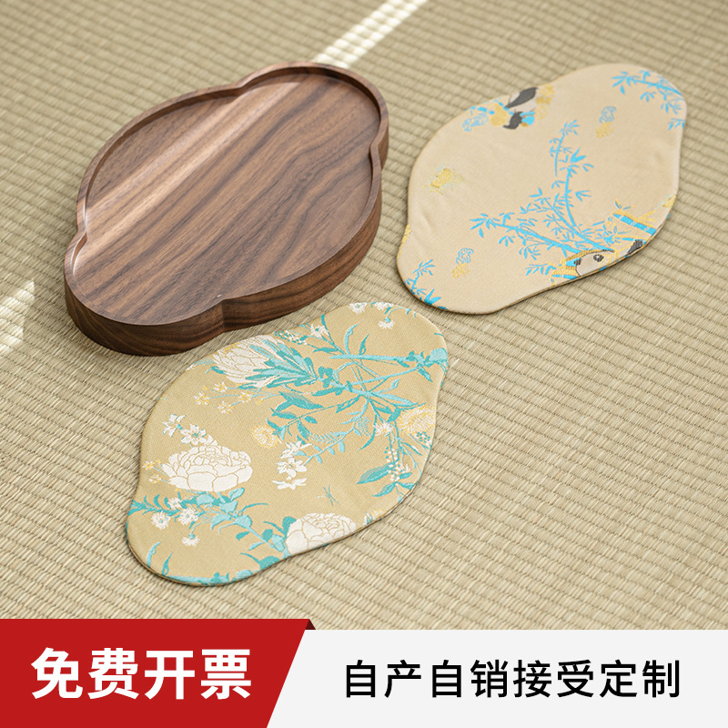 Tấm xốp khô gỗ óc chó mẫu mới, bình gỗ nguyên khối, bàn trà loại nhỏ, bình trà sợi mây thơm, tấm lót khay gỗ nguyên khối