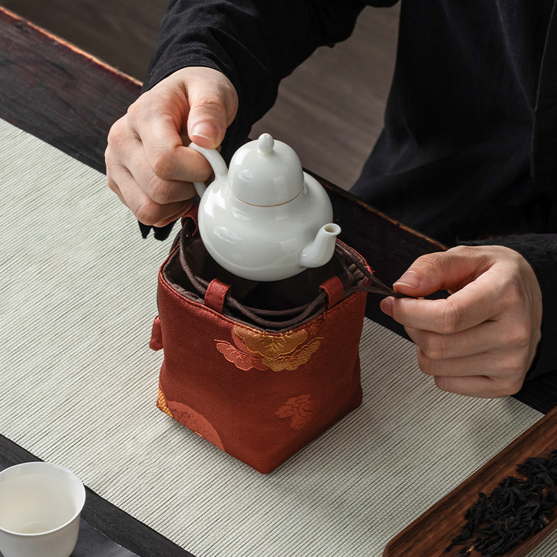 Túi đựng cốc trà, túi đựng cốc chủ nhân, túi đựng cốc cá nhân, bộ tách trà, ấm trà, bộ trà, cốc đơn lớn, túi đựng đồ cầm tay, dày