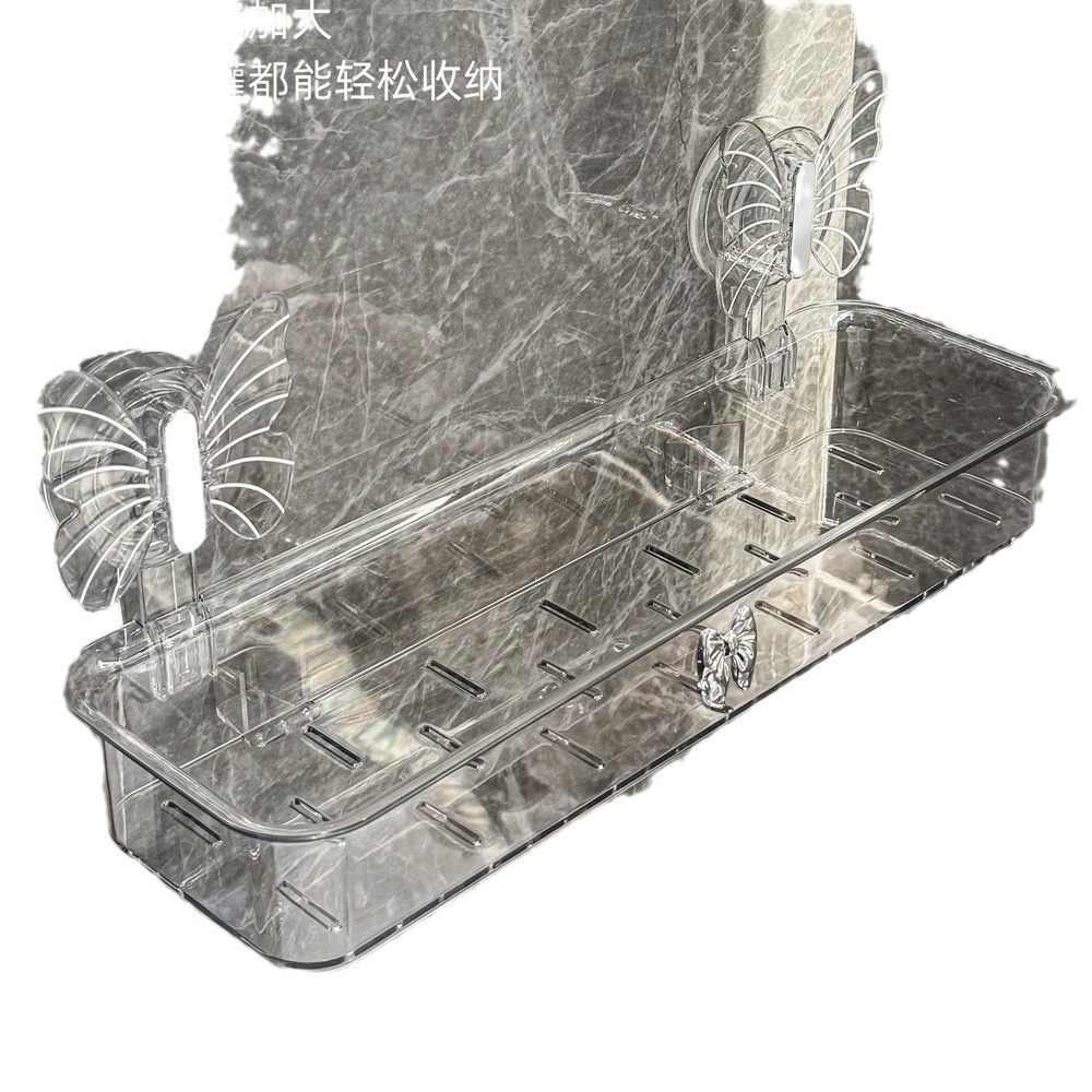 Kệ để cốc hút bướm, giá để đồ vệ sinh rửa tay trong phòng tắm, giá để đồ nhà vệ sinh treo tường không đục lỗ