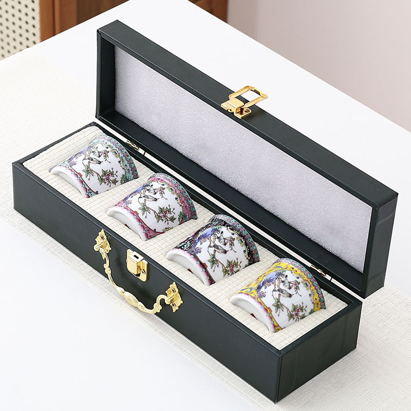 Cốc trà màu men bộ gốm sứ bộ trà kungfu cao cấp gia dụng cốc pha trà cốc chủ nhân thủ công cốc đơn quà tặng