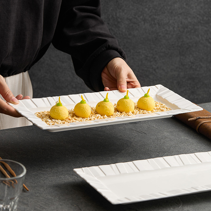 Đĩa đặc biệt cho sushi gốm Origami, đĩa chấm điểm, bộ đồ ăn sáng tạo, đĩa dài, đĩa bánh ngọt phương Tây, đĩa sashimi