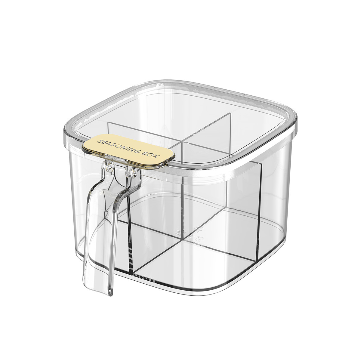 Hộp gia vị bốn ngăn Hộp gia vị đa chức năng 2023 ngăn gia vị gia đình