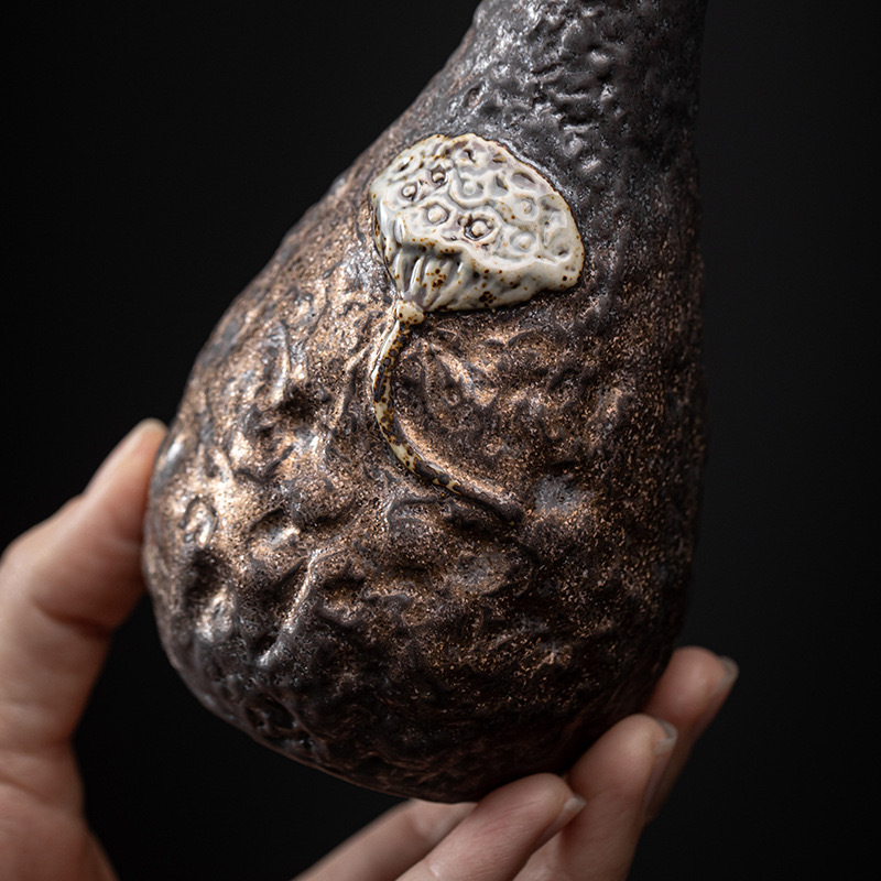 Đồ hoa tráng men sắt mạ vàng phong cách Nhật Bản đồ trang trí bằng gốm hoa mini cổ điển đồ trang trí bằng gốm mặt bàn phụ kiện trà đạo