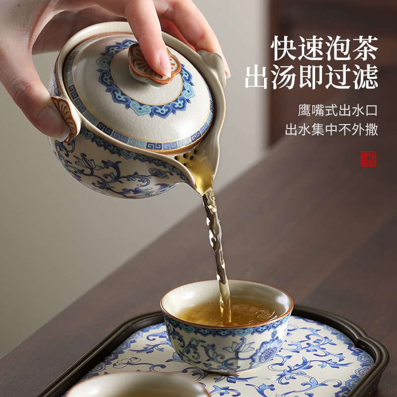 Bộ trà di động cho một người uống ngoài trời cắm trại uống trà Kung Fu bộ trà tách trà di động nhanh cốc du lịch bộ trà