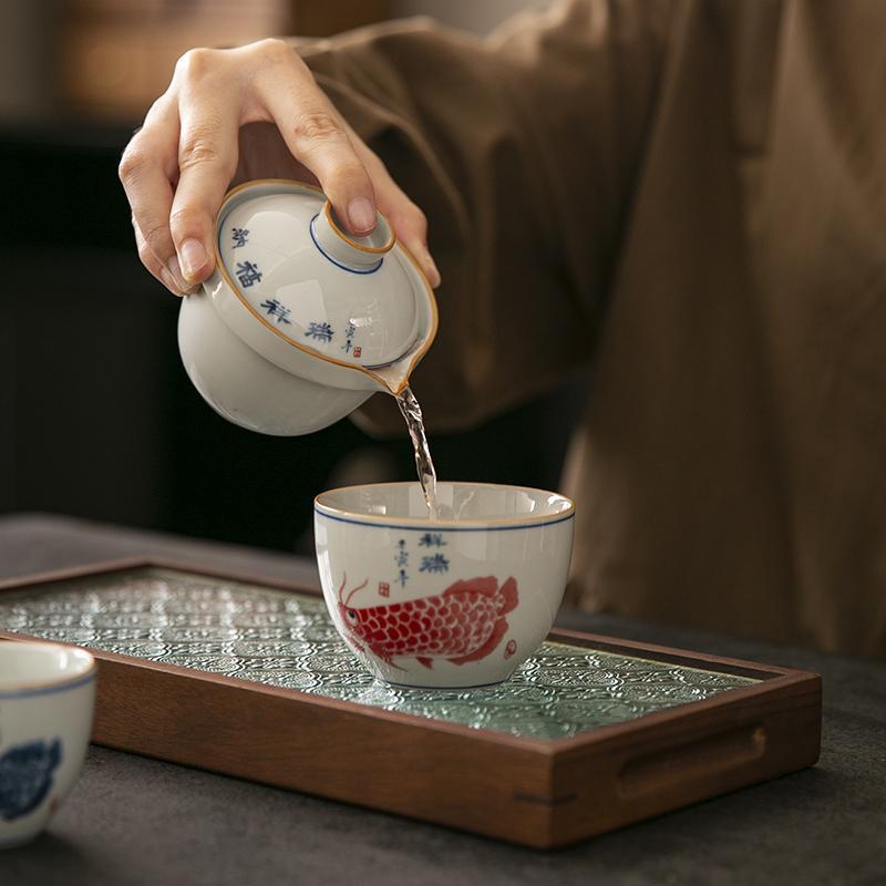 Cốc hành khách nhanh Túi lưu trữ gốm sứ Rồng đỏ Nồi đặc biệt cá nhân Trà Kung Fu Trà Trà Cốc du lịch di động trên ô tô