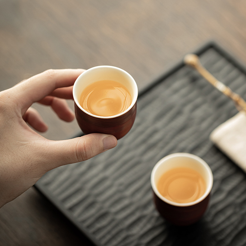 Cốc trà hồng trích dẫn cốc trà gốm cốc uống trà kiểu Trung Quốc cốc nhỏ cốc gia chủ cốc đơn bộ trà Kung Fu cốc trà