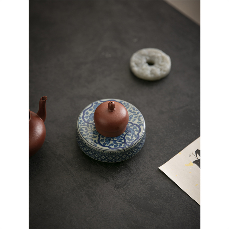 Phụ kiện bộ ấm trà Kung Fu gia dụng kiểu Nhật có nắp đậy bằng gốm sứ lò Ru