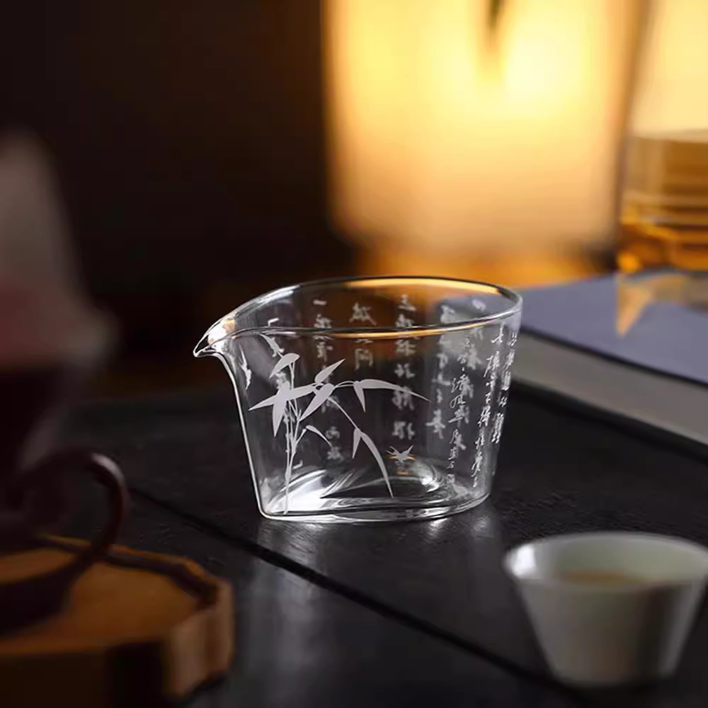 Cốc thủy tinh chống bỏng, dụng cụ tách trà gia dụng, tách trà chịu nhiệt dày đơn, phụ kiện Bộ trà Kungfu uống trà