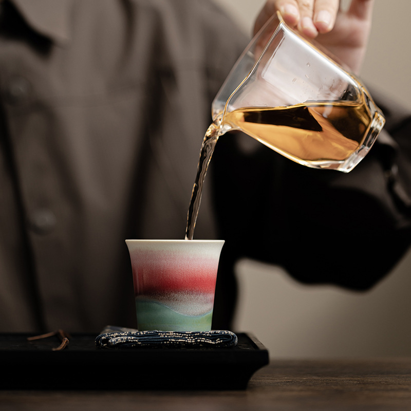 Cốc thơm Pinellia, tách trà gốm biến đổi lò Aurora, tách trà cá nhân, tách trà, bộ trà Kung Fu gia dụng, hộp quà