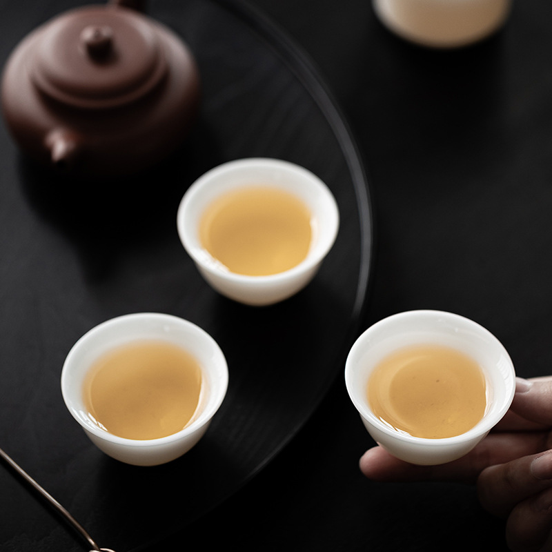 Cốc sứ ngọc bích loại băng, tách trà sứ trắng, tách trà nhỏ, cốc chủ nhân, Bộ trà gốm sứ thủ công, hộp quà