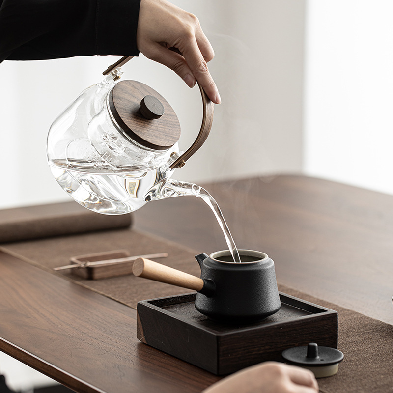 Dụng cụ pha trà bếp gốm điện óc chó tự động tắt nguồn Ấm đun nước thủy tinh nấu ăn chăm sóc sức khỏe gia đình Bộ bếp Trà loại nhỏ