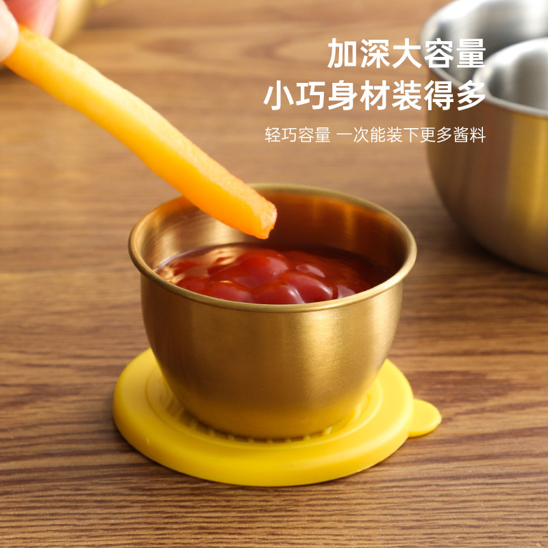 Cốc đựng nước sốt bằng thép không gỉ sáng tạo dành cho món ăn phương Tây nước sốt nhúng bít tết, sốt cà chua, cốc đựng sốt khoai tây chiên, món ăn hương vị thịt nướng nhà hàng.