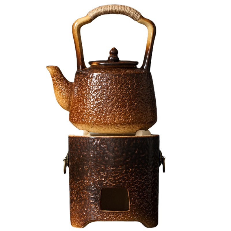 Bộ dụng cụ pha trà Bộ dụng cụ pha trà ấm trà nhỏ Kung Fu gia dụng ngoài trời bếp lửa than gốm sứ nấu trà Bếp điện lửa